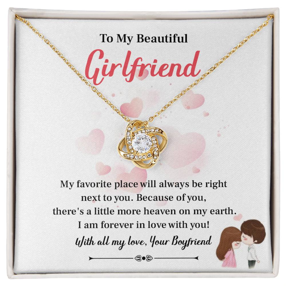 To My Beautiful Girlfriend Love Knot Necklace - My Gorgeous Girlfrien