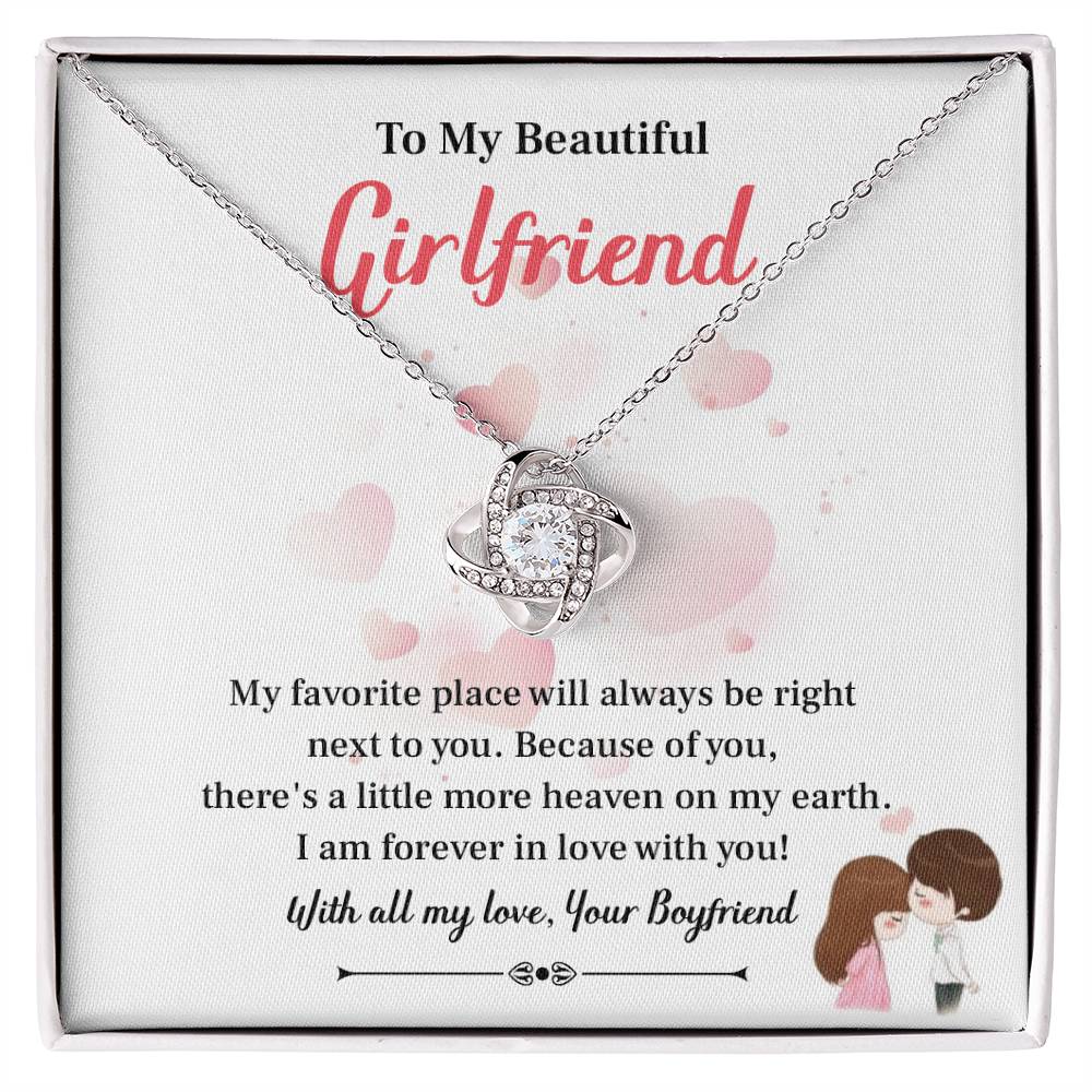 To My Beautiful Girlfriend Love Knot Necklace - My Gorgeous Girlfrien
