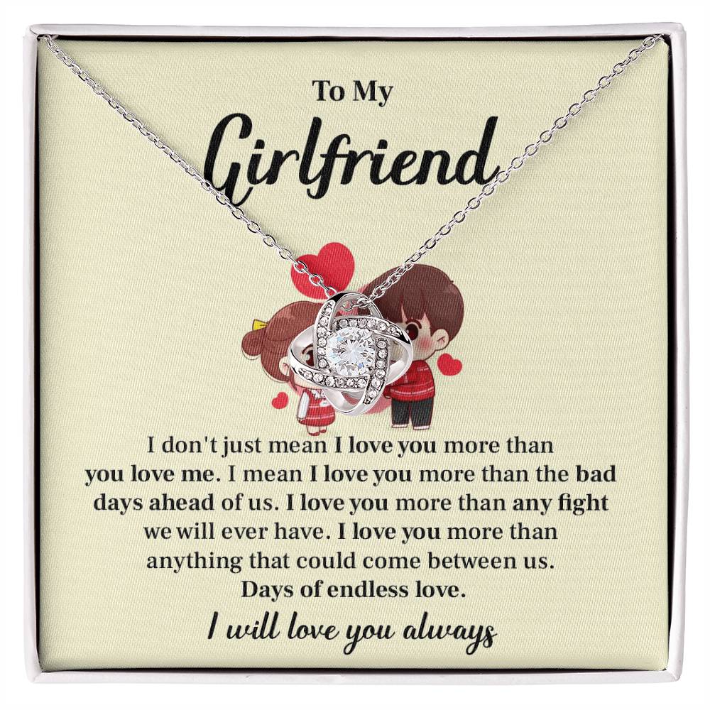 To My Girlfriend Love Knot Necklace - My Gorgeous Girlfriend Necklace