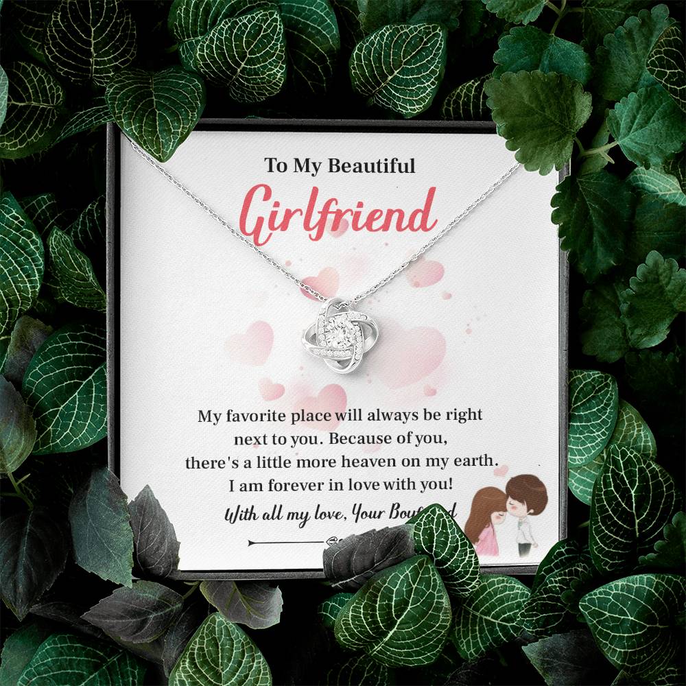 To My Beautiful Girlfriend Love Knot Necklace - My Gorgeous Girlfrien