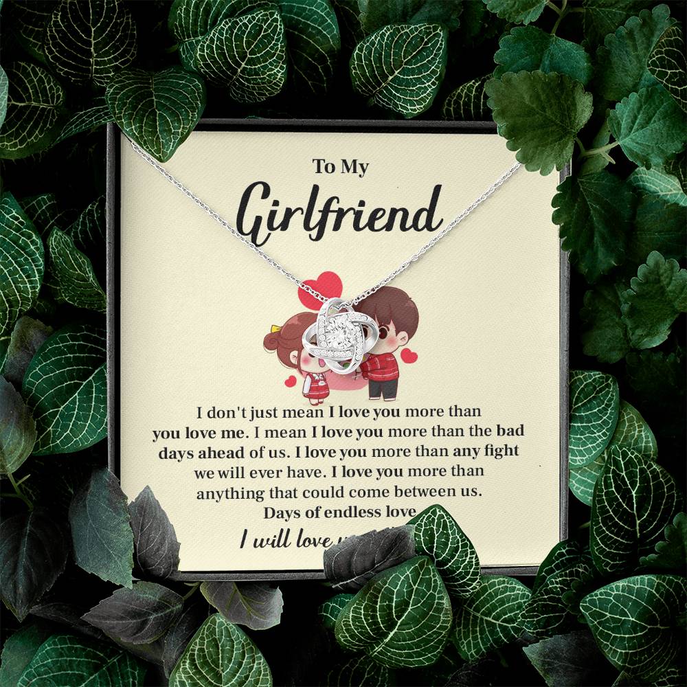 To My Girlfriend Love Knot Necklace - My Gorgeous Girlfriend Necklace