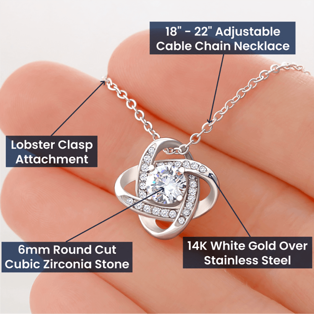 I Love You - Wife Birthday, Anniversary, Valentines Love Knot Necklac