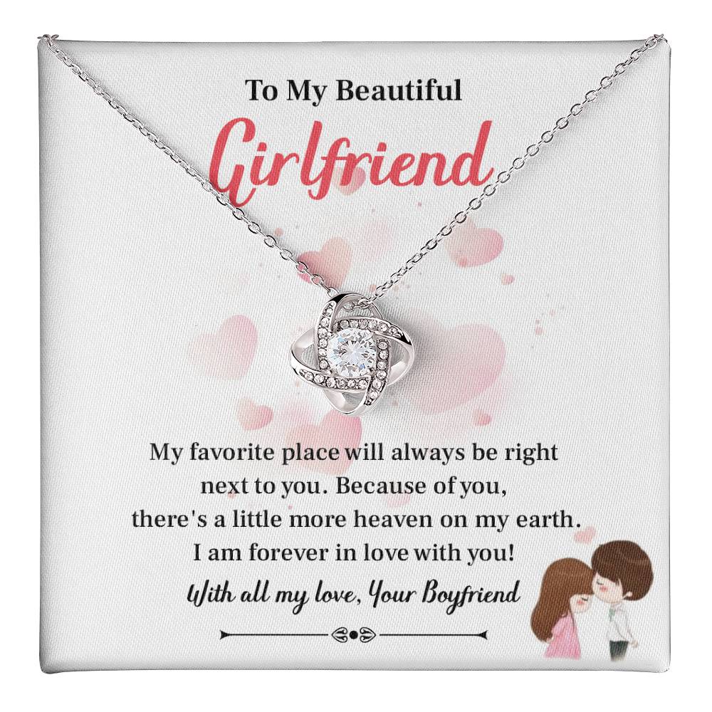 To My Beautiful Girlfriend Love Knot Necklace - My Gorgeous Girlfrien