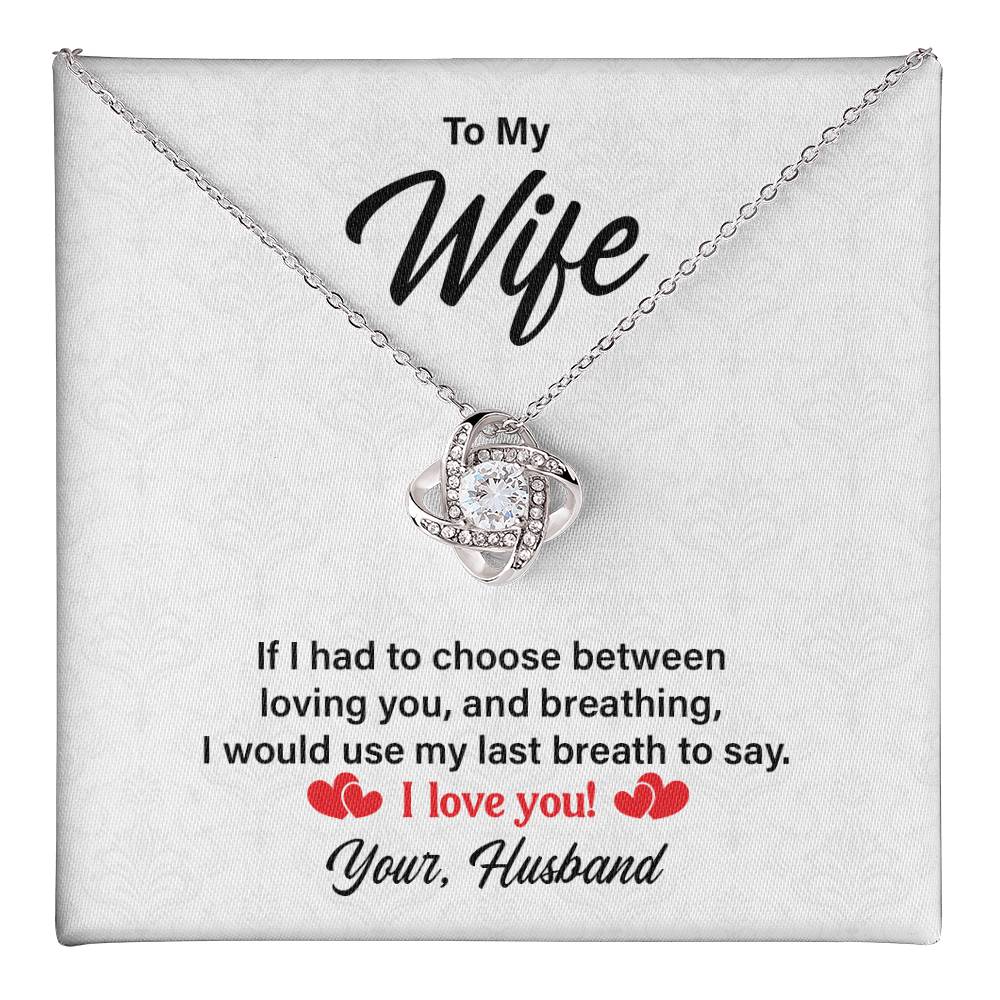 I Love You - Wife Birthday, Anniversary, Valentines Love Knot Necklac