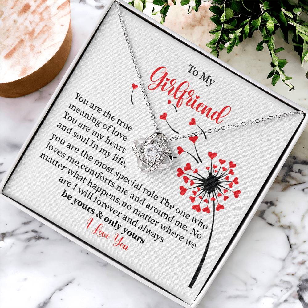 To My Girlfriend Love Knot Necklace - My Gorgeous Girlfriend Necklace
