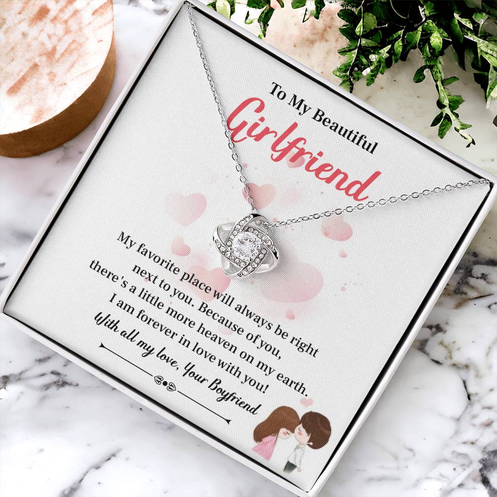 To My Beautiful Girlfriend Love Knot Necklace - My Gorgeous Girlfrien