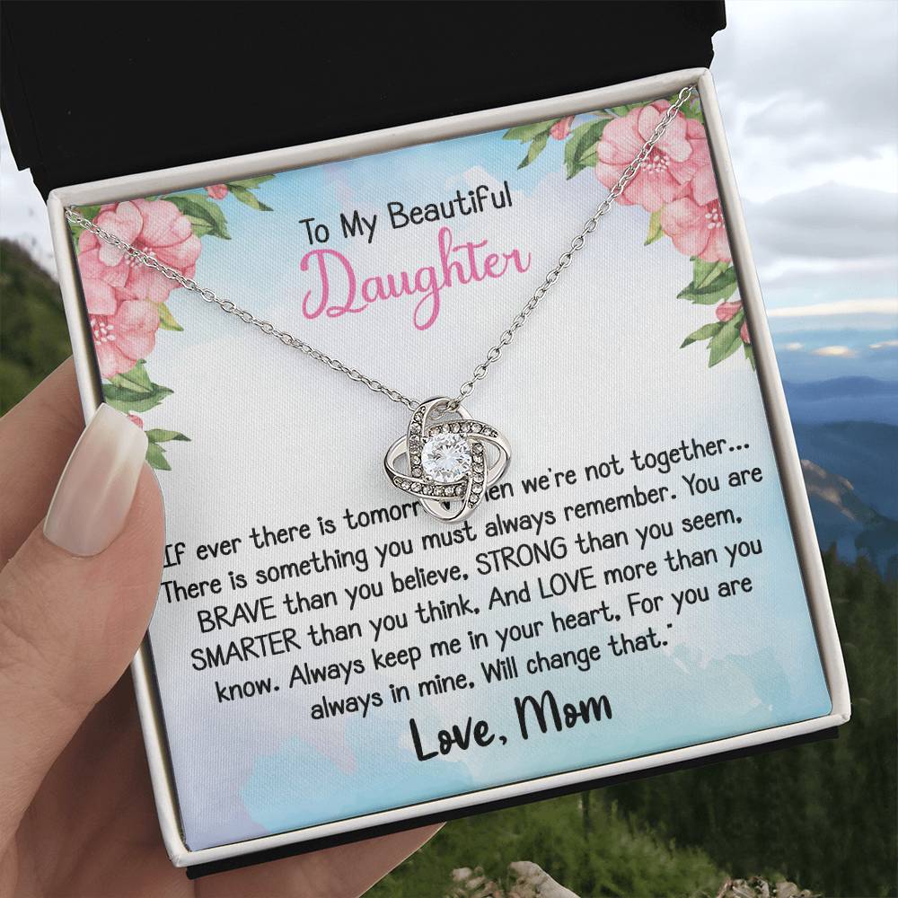 To my Daughter - Love Knot Necklace Gift for Daughter from Dad or Mom