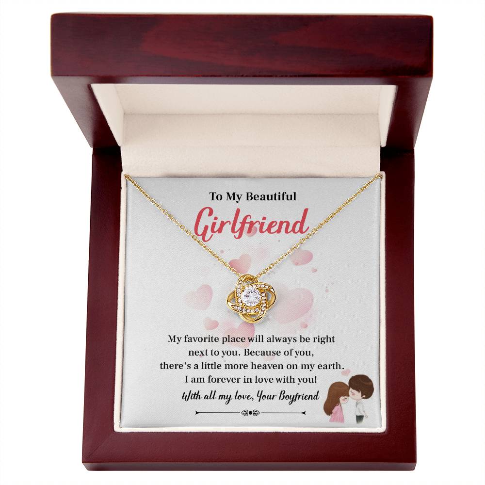 To My Beautiful Girlfriend Love Knot Necklace - My Gorgeous Girlfrien