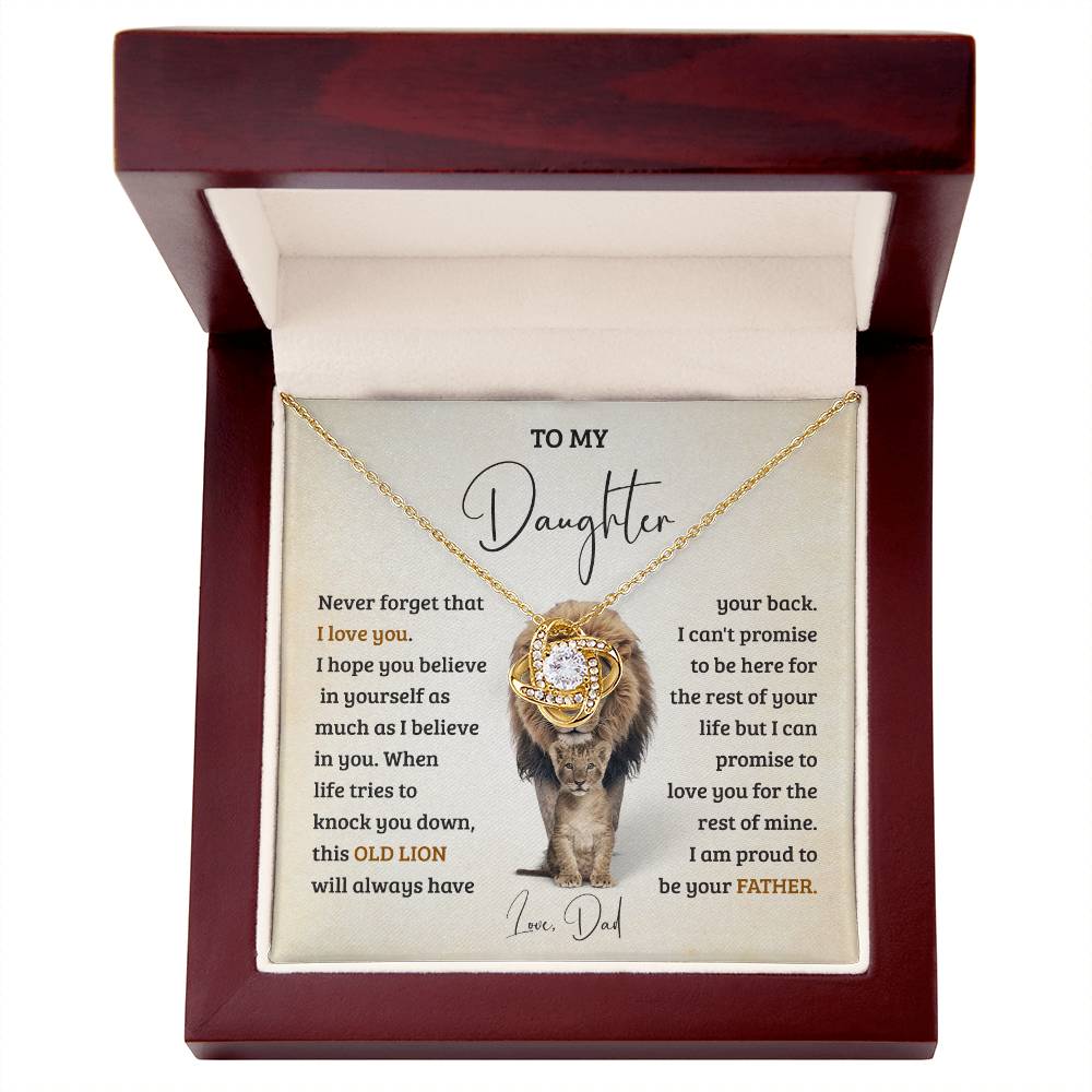 To My Daughter Never Forget That I Love You, Brave Lion Daughter Necklace Gift From Dad Gifts For Daughter From Father, Gift From Dad for Daughter, Father Daughter Necklace With Heartfelt Message