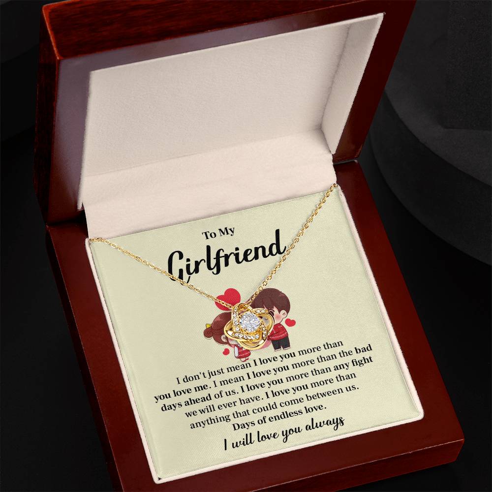 To My Girlfriend Love Knot Necklace - My Gorgeous Girlfriend Necklace