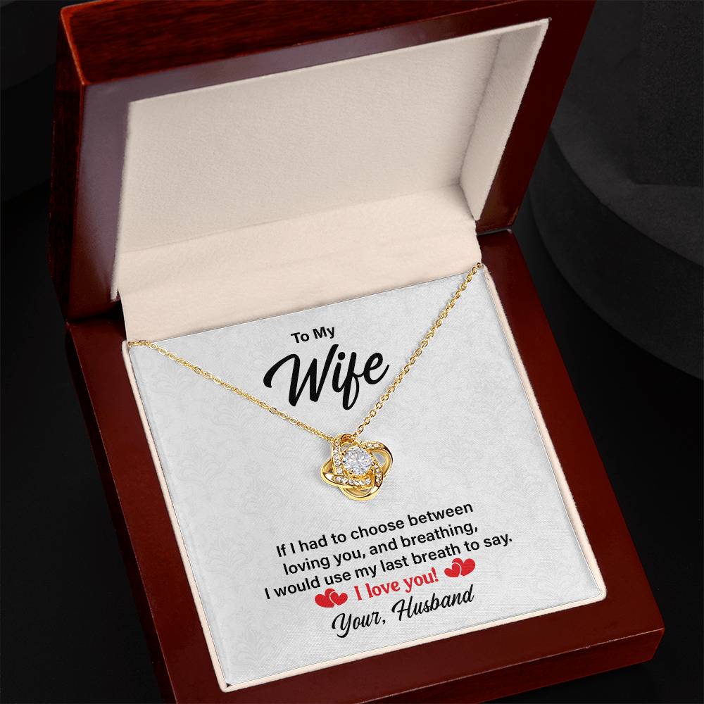 I Love You - Wife Birthday, Anniversary, Valentines Love Knot Necklac