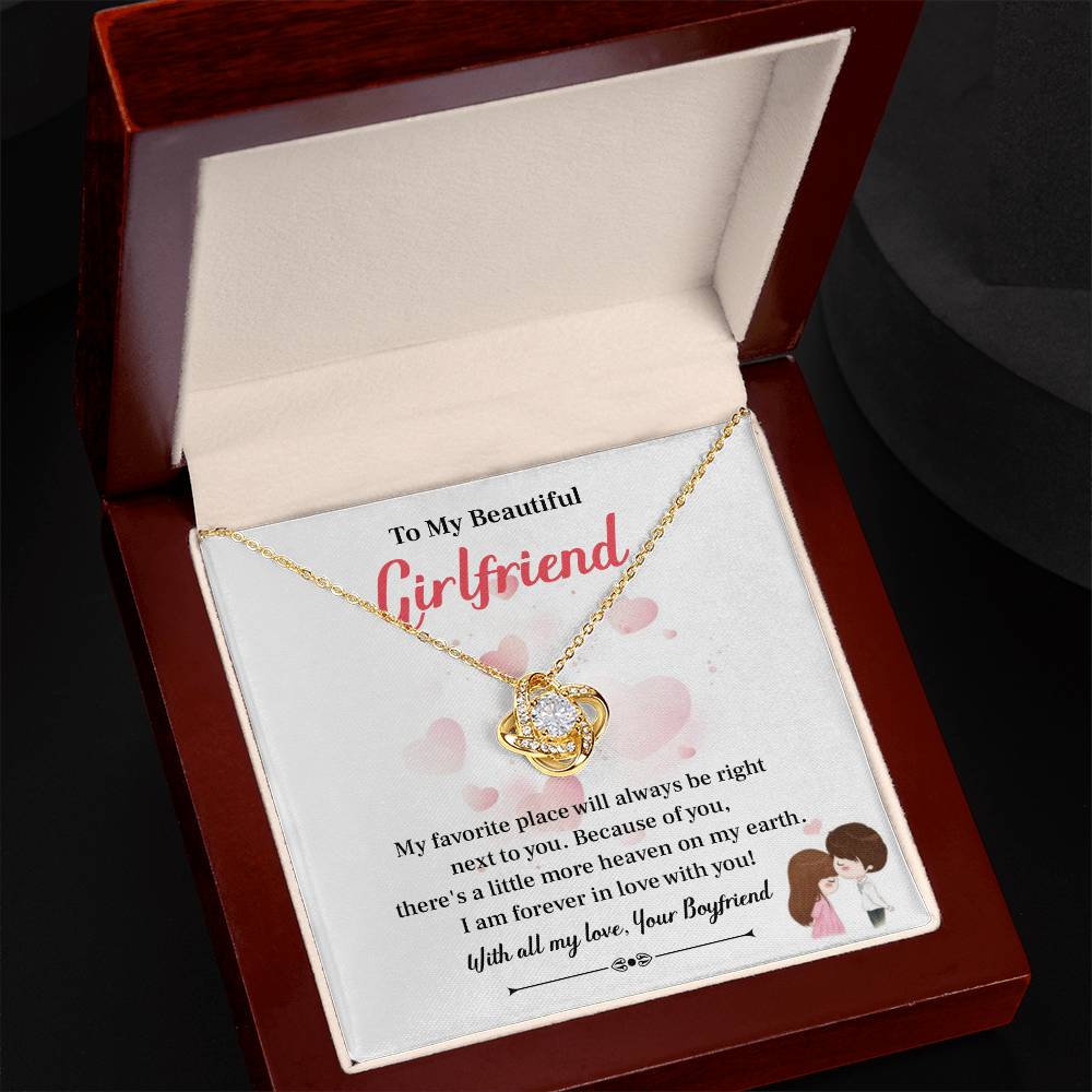 To My Beautiful Girlfriend Love Knot Necklace - My Gorgeous Girlfrien