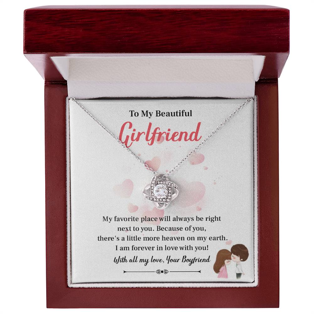 To My Beautiful Girlfriend Love Knot Necklace - My Gorgeous Girlfrien