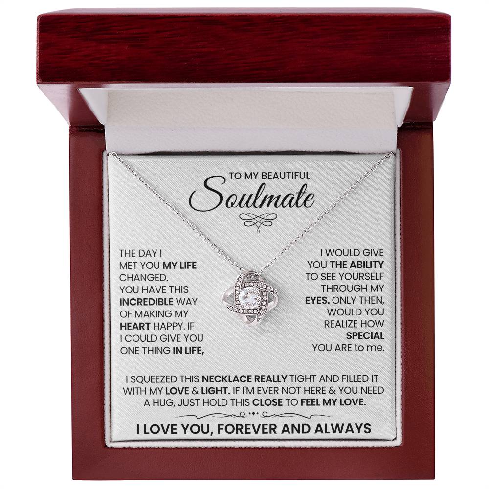 To My Beautiful Soulmate Necklace for Women, Girlfriend The Day
