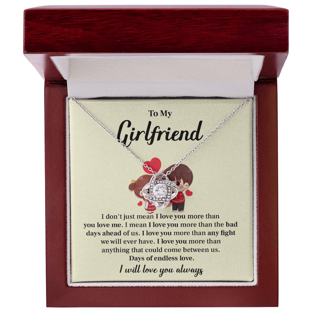 To My Girlfriend Love Knot Necklace - My Gorgeous Girlfriend Necklace