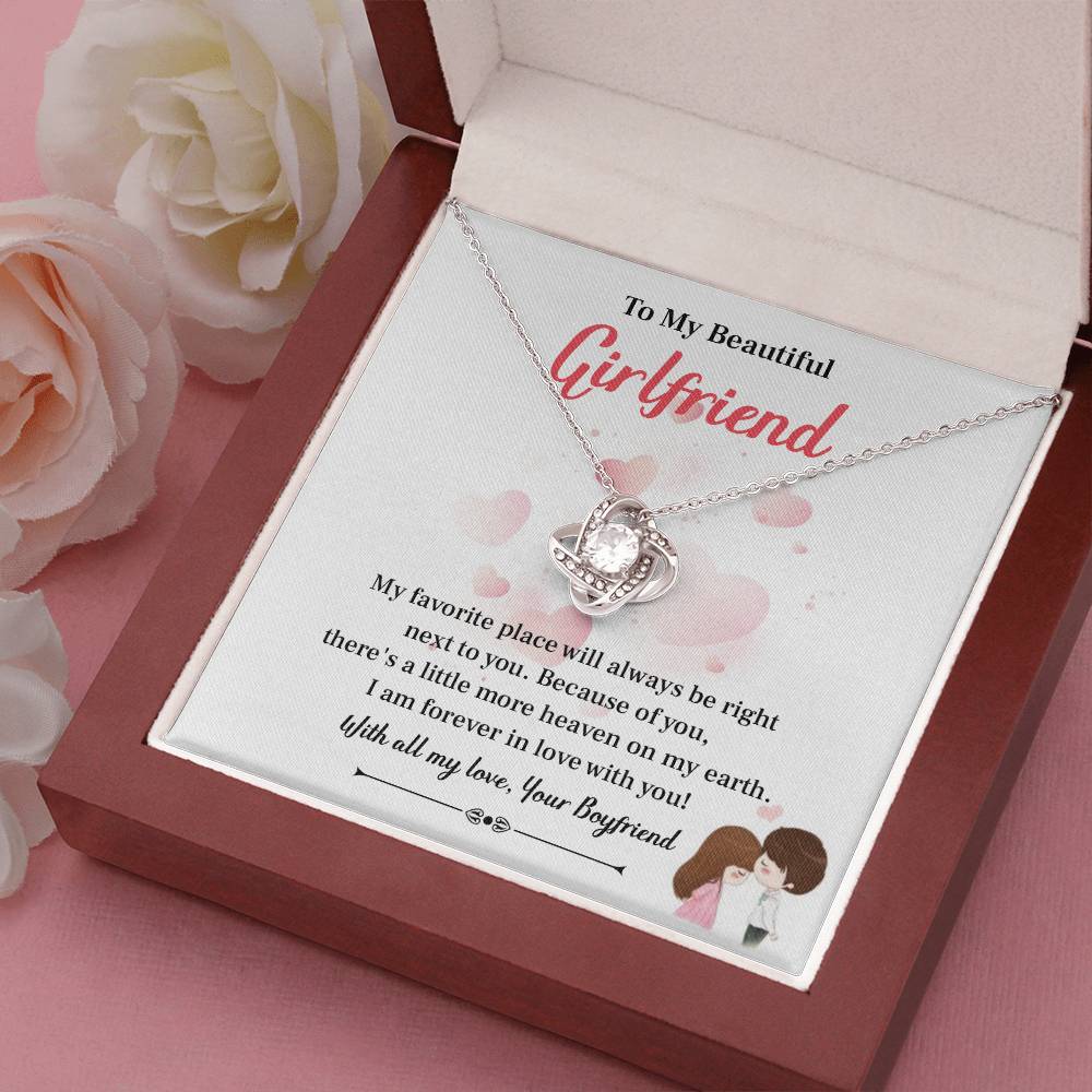 To My Beautiful Girlfriend Love Knot Necklace - My Gorgeous Girlfrien