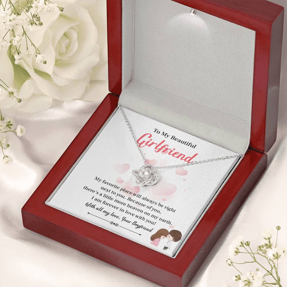 To My Beautiful Girlfriend Love Knot Necklace - My Gorgeous Girlfrien