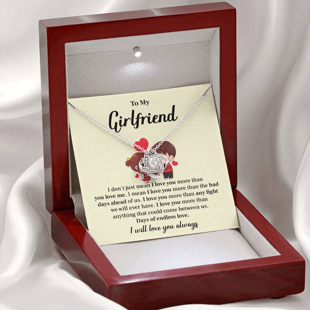 To My Girlfriend Love Knot Necklace - My Gorgeous Girlfriend Necklace