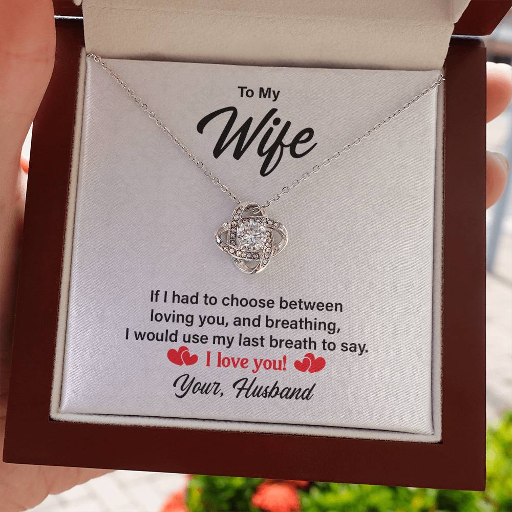 I Love You - Wife Birthday, Anniversary, Valentines Love Knot Necklac