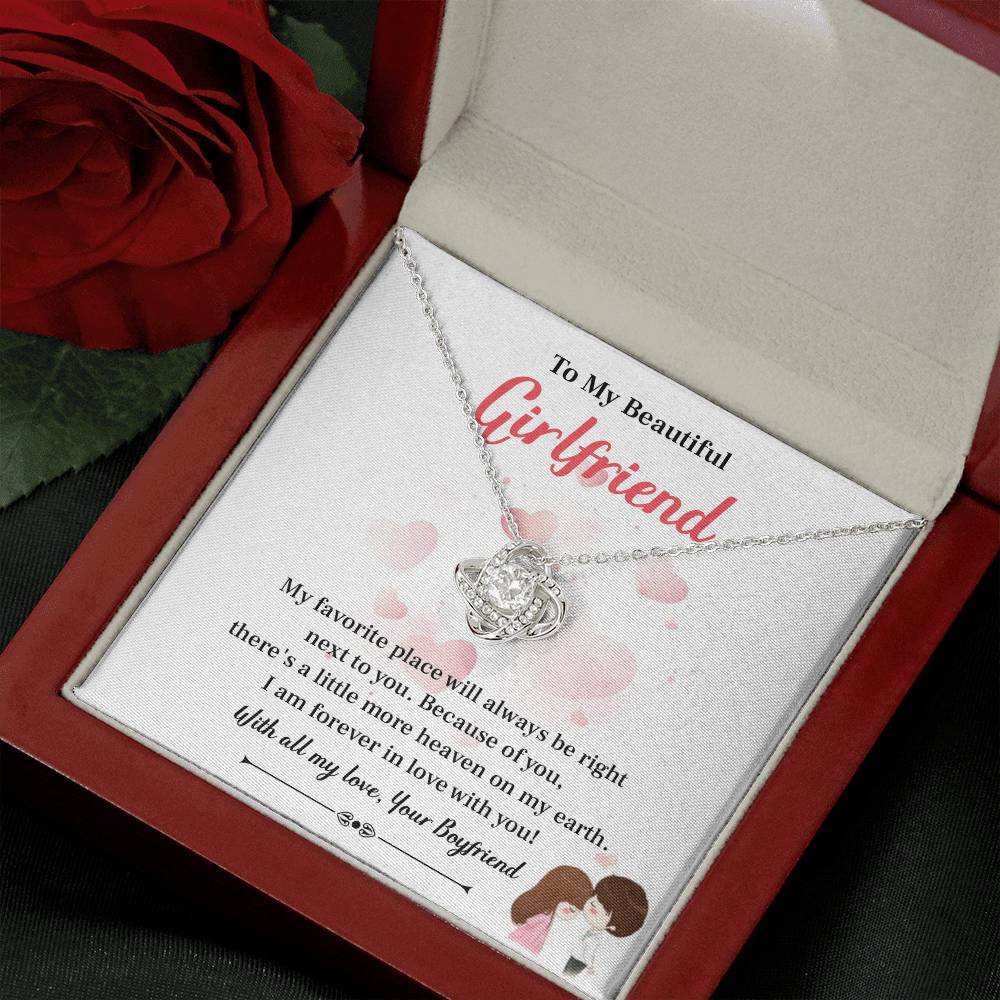 To My Beautiful Girlfriend Love Knot Necklace - My Gorgeous Girlfrien