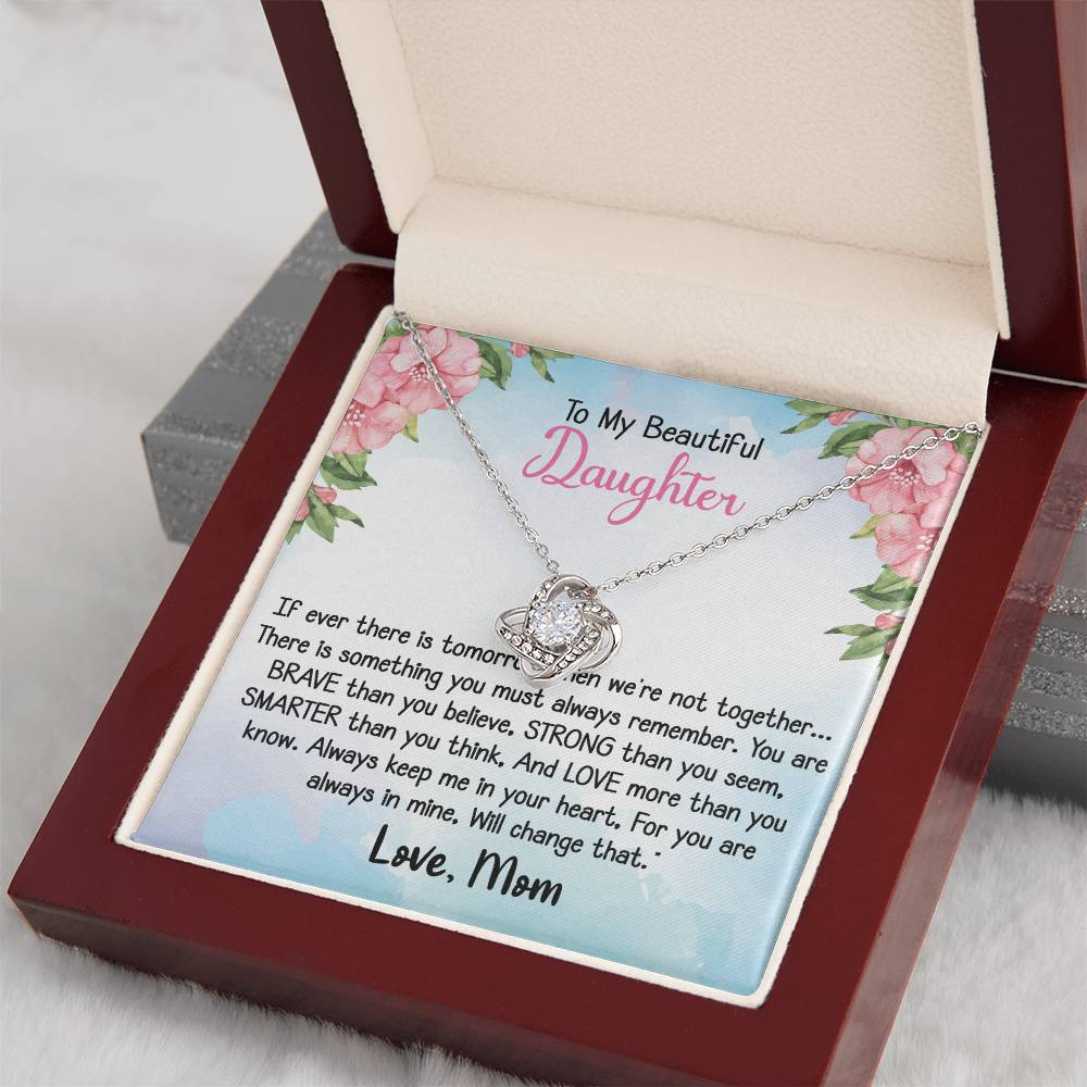 To my Daughter - Love Knot Necklace Gift for Daughter from Dad or Mom