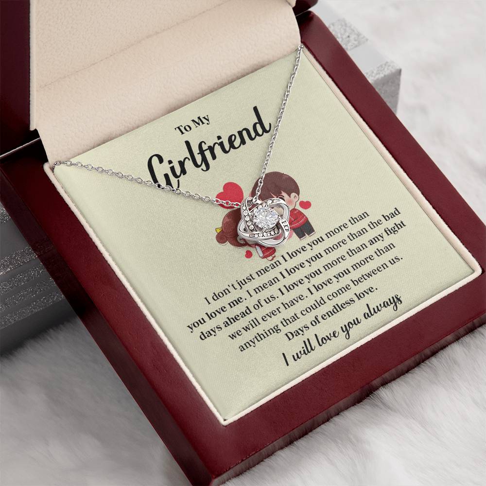 To My Girlfriend Love Knot Necklace - My Gorgeous Girlfriend Necklace