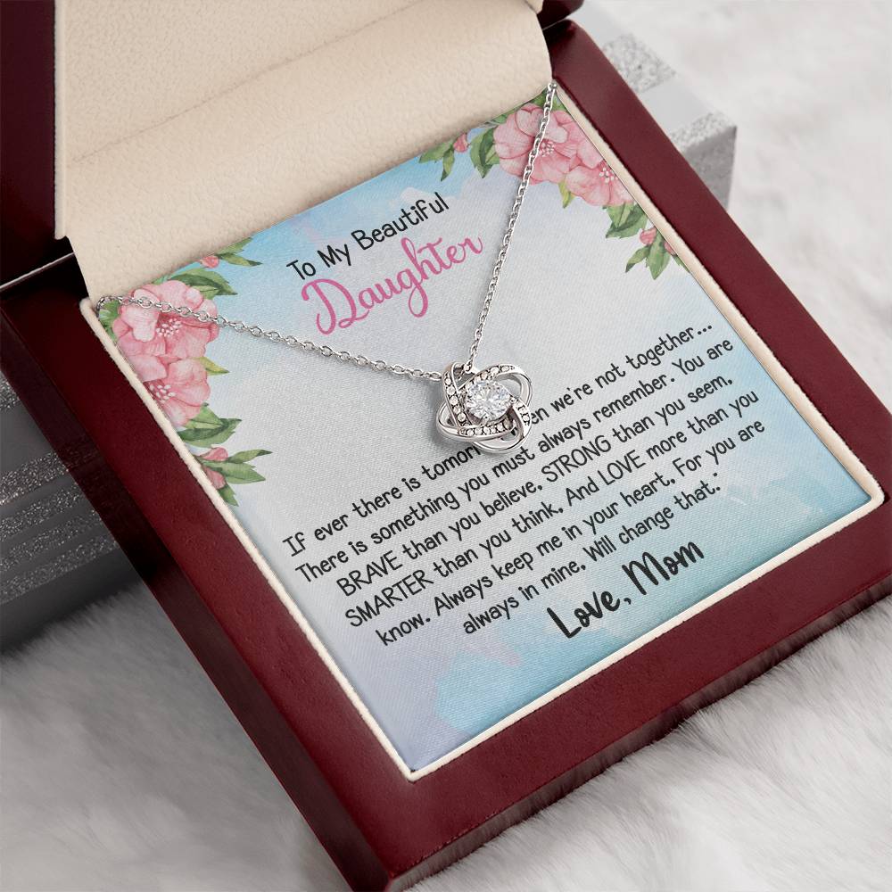 To my Daughter - Love Knot Necklace Gift for Daughter from Dad or Mom