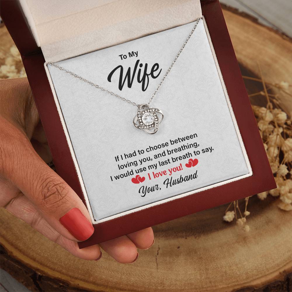 I Love You - Wife Birthday, Anniversary, Valentines Love Knot Necklac