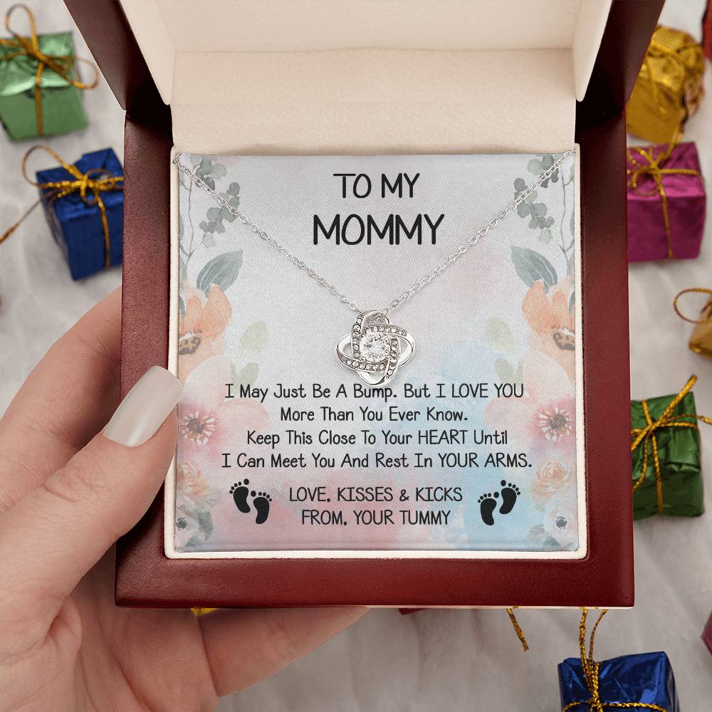 Mommy Gift Love Knot Necklace With Beautiful Message Card for New Momm