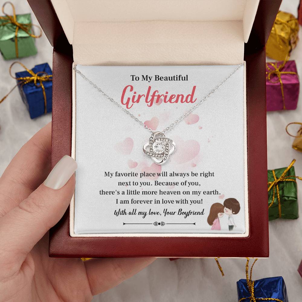 To My Beautiful Girlfriend Love Knot Necklace - My Gorgeous Girlfrien