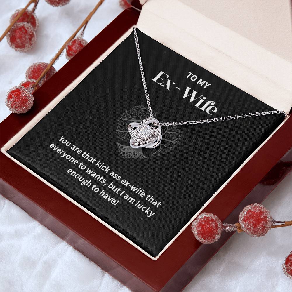 To My EX- Wife Gifts Beautiful Love Knot Necklace with Card for Ex-Wif