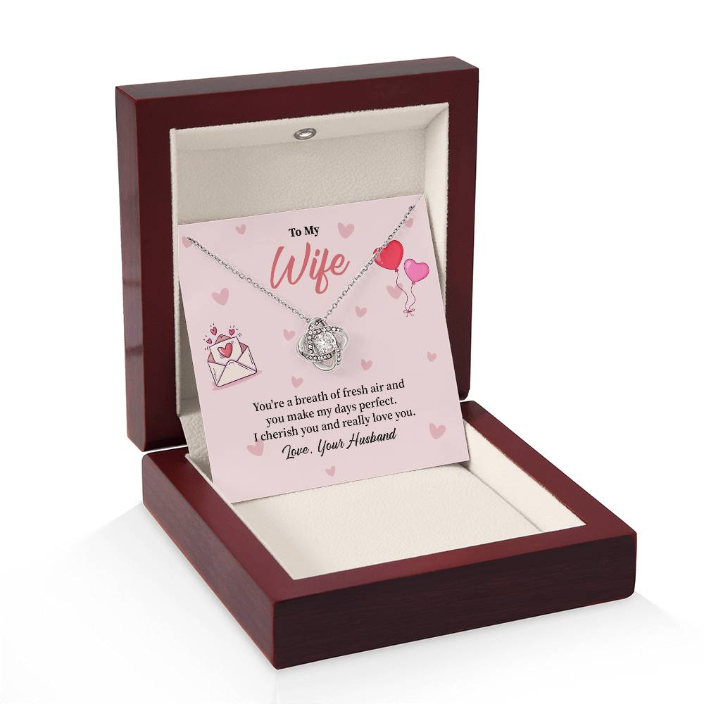 To My Wife Birthday, Anniversary, Valentines Love Knot Necklace Gift
