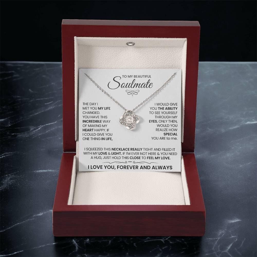 To My Beautiful Soulmate Necklace for Women, Girlfriend The Day