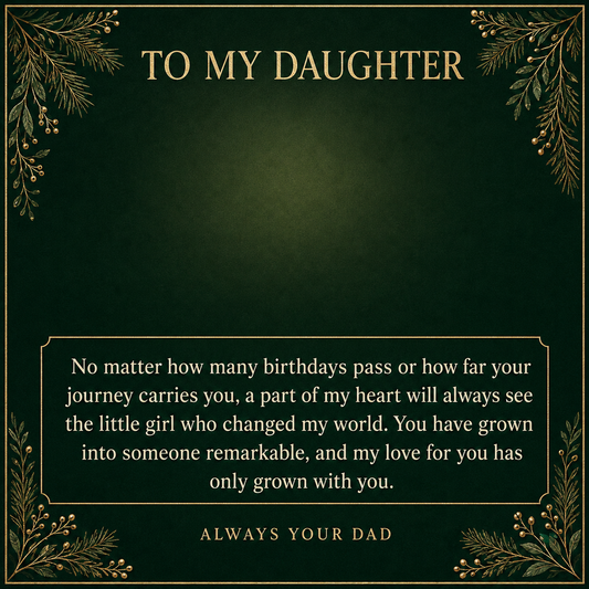 Alluring Beauty Pendant gift for Daughter from Dad – Little Girl Forever – Botanical