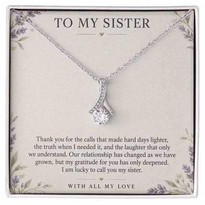 Alluring Beauty Necklace for Sister – Thank You for Being My Sister — product thumbnail 2