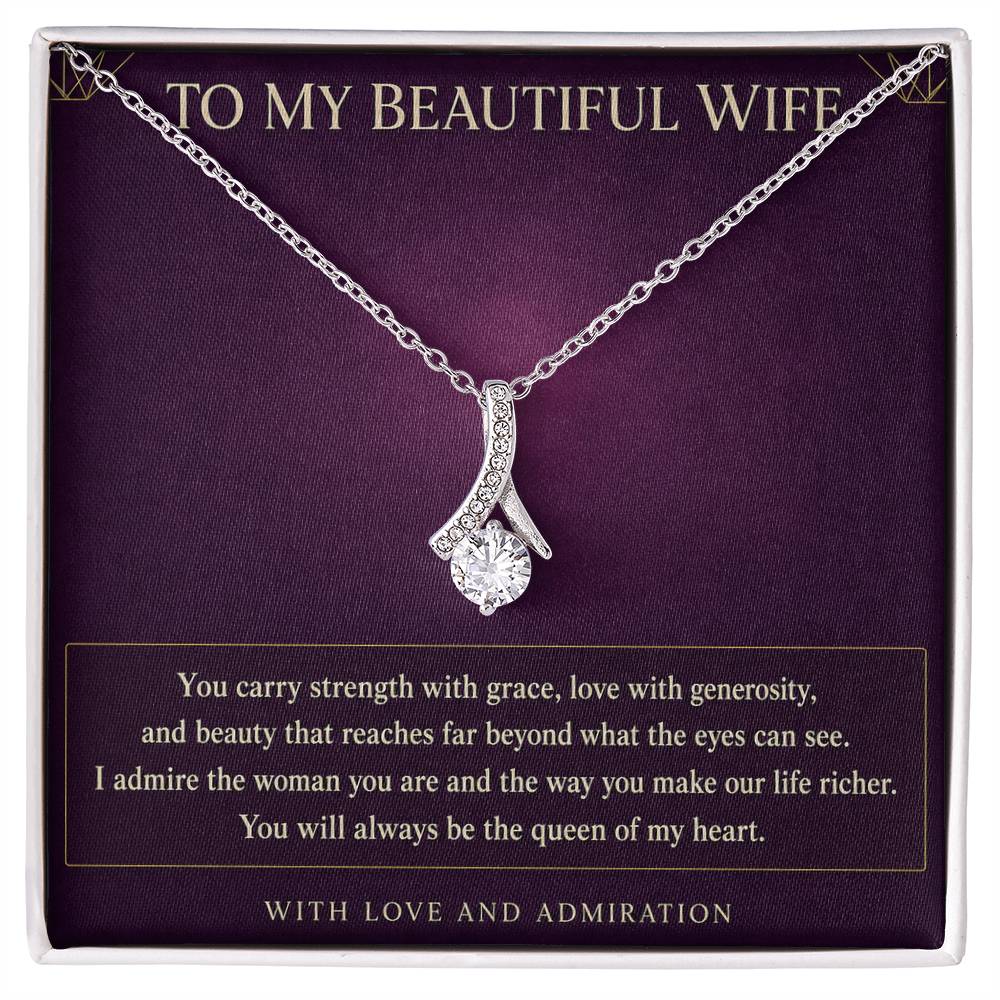 Alluring Beauty Necklace for Wife from Husband – My Queen, My Heart — product image 2