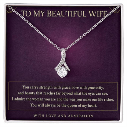 Alluring Beauty Necklace for Wife from Husband – My Queen, My Heart — product thumbnail 2