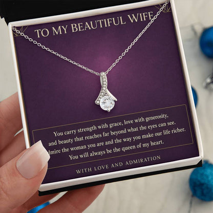 Alluring Beauty Necklace for Wife from Husband – My Queen, My Heart — product thumbnail 4