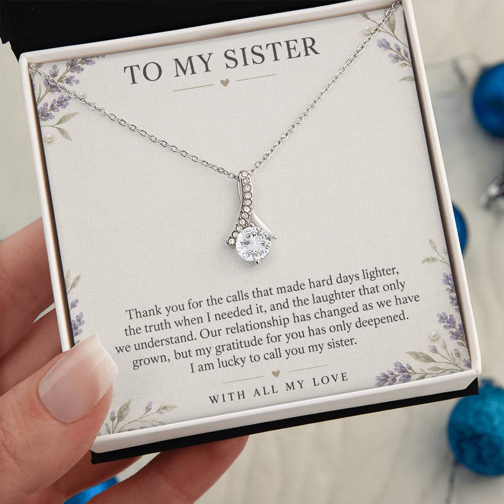 Alluring Beauty Necklace for Sister – Thank You for Being My Sister — product image 4