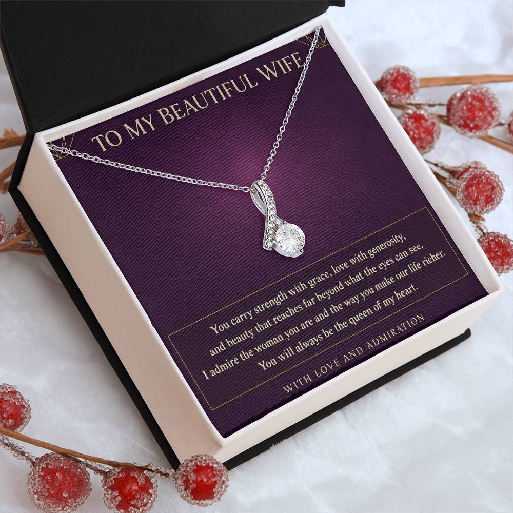 Alluring Beauty Necklace for Wife from Husband – My Queen, My Heart — product image 6