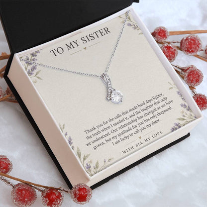 Alluring Beauty Necklace for Sister – Thank You for Being My Sister — product thumbnail 6