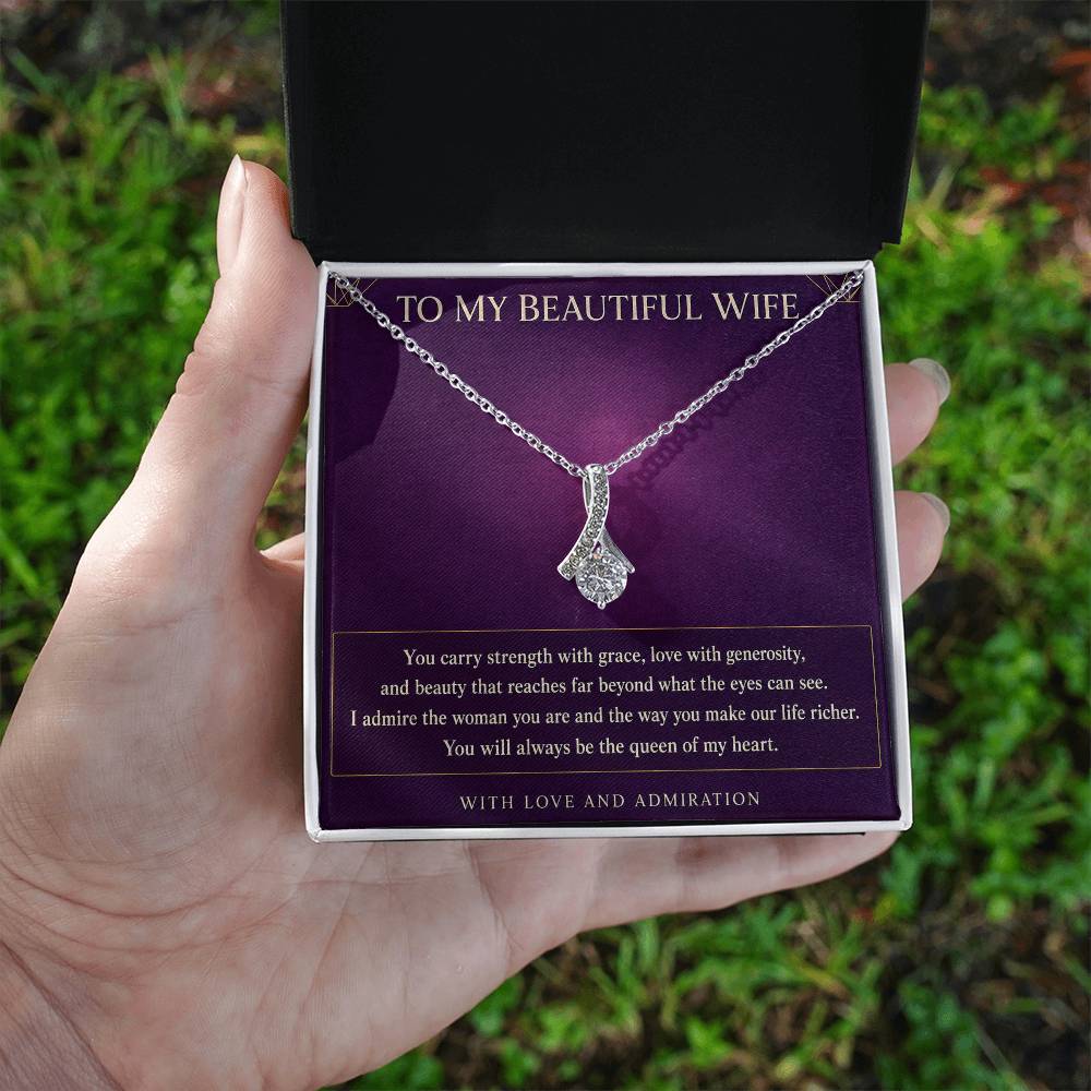 Alluring Beauty Necklace for Wife from Husband – My Queen, My Heart — product image 3