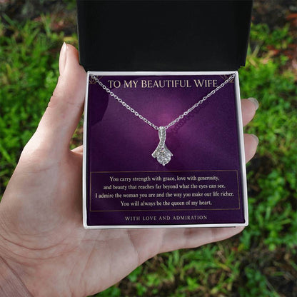 Alluring Beauty Necklace for Wife from Husband – My Queen, My Heart — product thumbnail 3