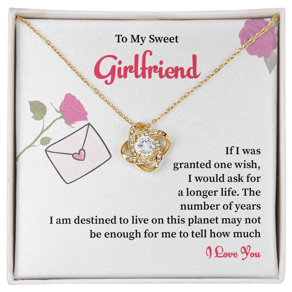 To My Sweet Girlfriend Love Knot Necklace - My Gorgeous Girlfriend Nec