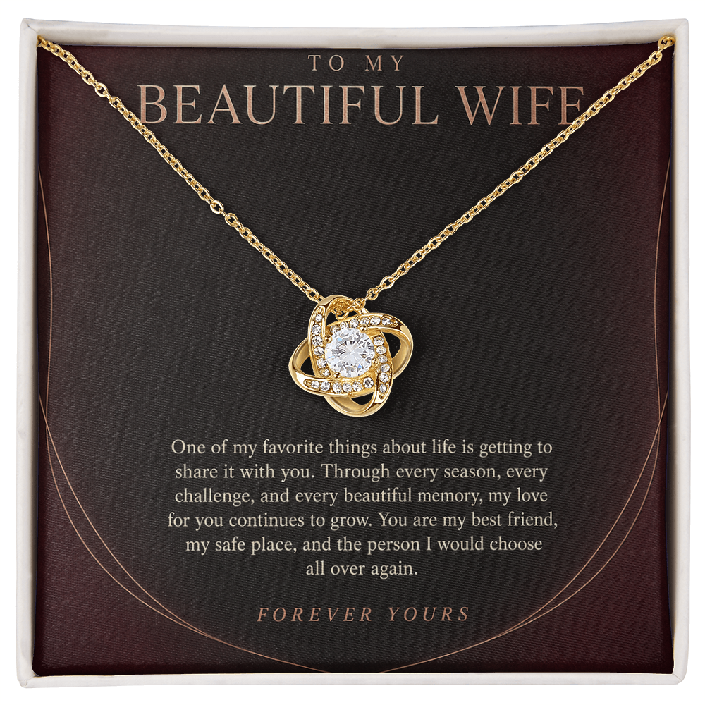 Elegant Love Knot Pendant Necklace with Message Card for Wife — product image 3