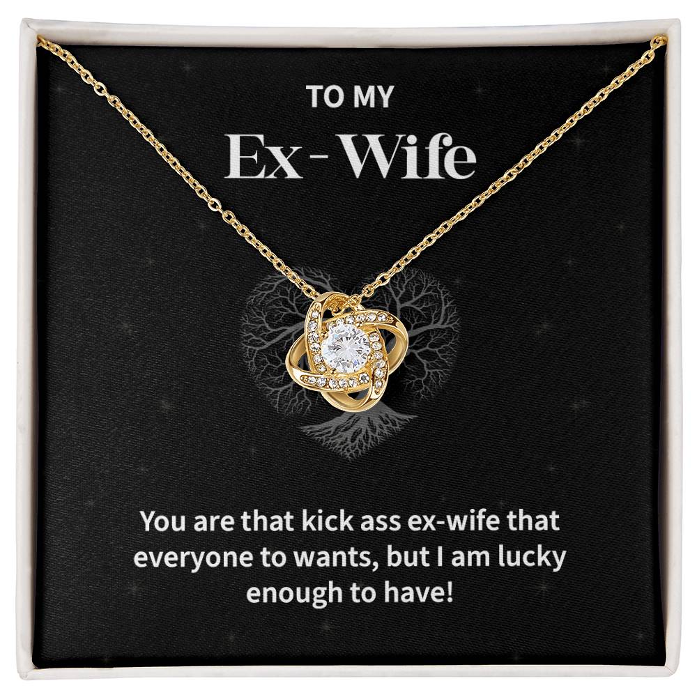 To My EX- Wife Gifts Beautiful Love Knot Necklace with Card for Ex-Wif