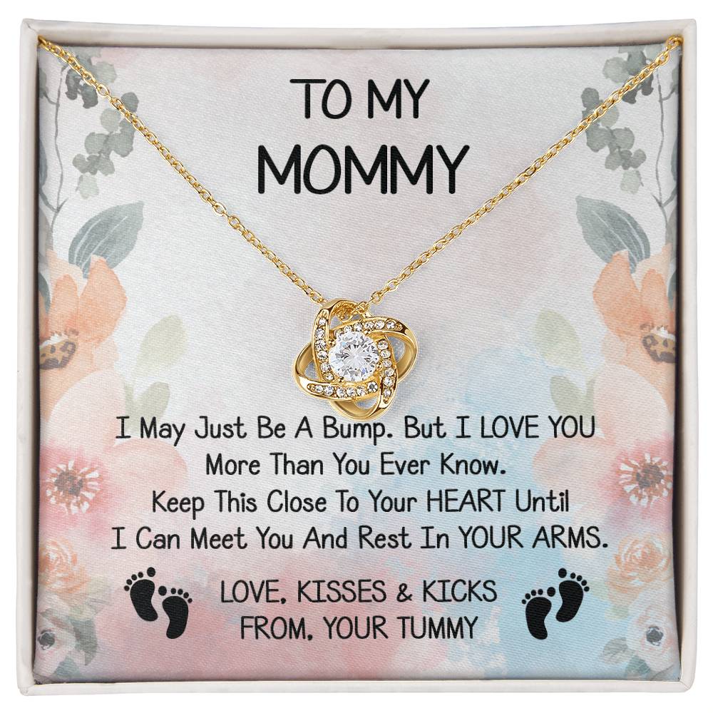 Mommy Gift Love Knot Necklace With Beautiful Message Card for New Momm