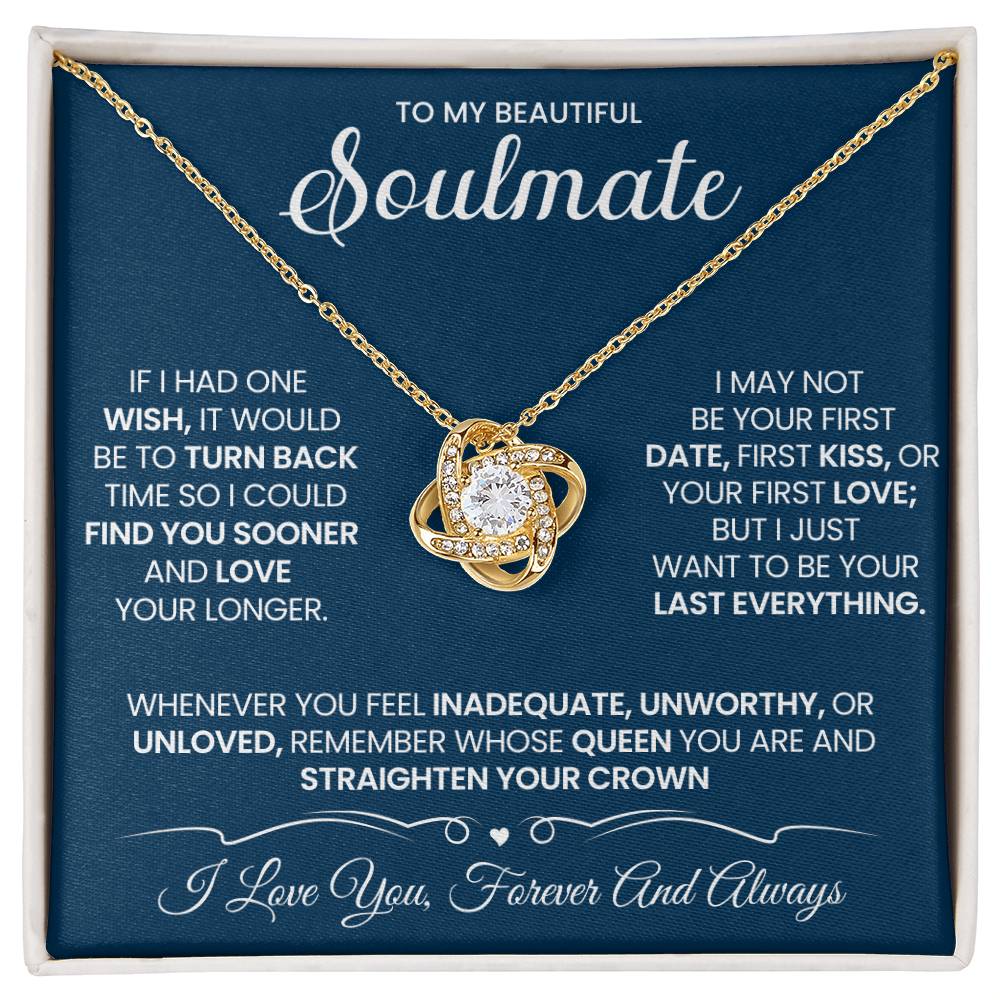 To My Beautiful Soulmate Necklace for Wife Women, Girlfriend Queen You Are