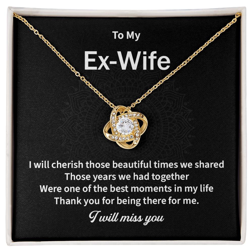 To My EX Wife Gifts Beautiful Love Knot Necklace with Card for Ex-Wife