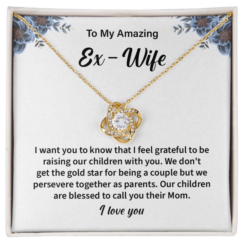 To My Amazing EX Wife Gifts Beautiful Love Knot Necklace with Card for